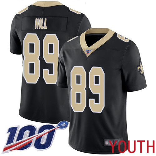 New Orleans Saints Limited Black Youth Josh Hill Home Jersey NFL Football #89 100th Season Vapor Untouchable Jersey